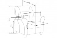 SKALD - Reclinerfåtölj i massivt trä grå 90 cm