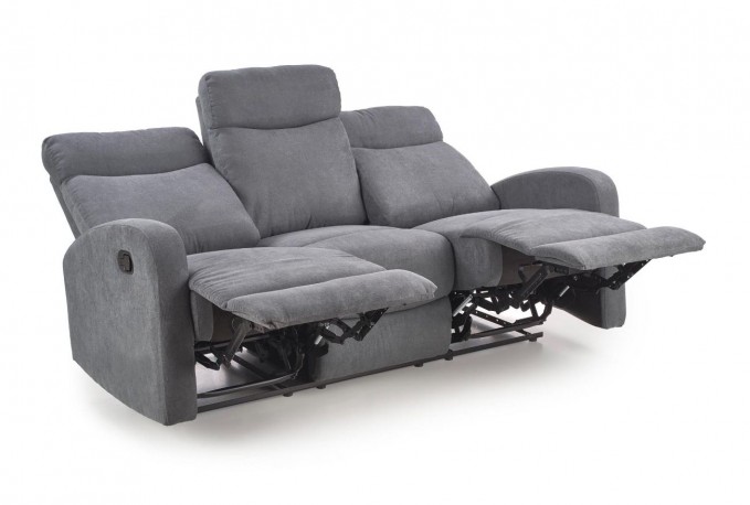 TRONDHEIM - Bekväm reclinersoffa i mörkgrått tyg 180 cm