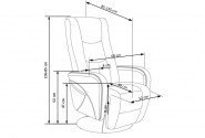 BRYNET - Reclinerfåtölj med inbyggd massagefunktion 68 cm