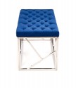 MILAGO - Sittbänk i silver med marinblått sammet 98 cm