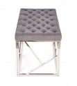 MILAGO - Sittbänk i silver och grått sammet 98 cm