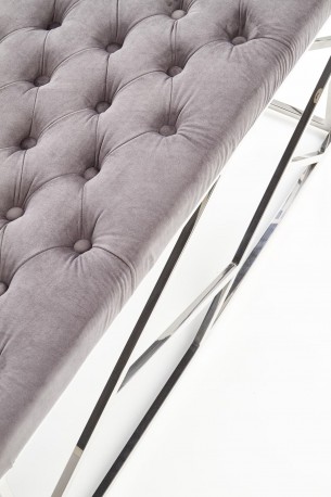 MILAGO - Sittbänk i silver och grått sammet 98 cm