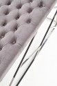 MILAGO - Sittbänk i silver och grått sammet 98 cm