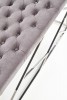 MILAGO - Sittbänk i silver och grått sammet 98 cm