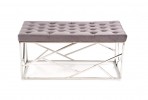 MILAGO - Sittbänk i silver och grått sammet 98 cm