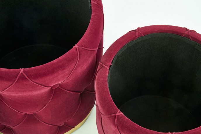POLLY set of 2 poufs, burgundy