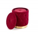 POLLY set of 2 poufs, burgundy