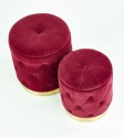 POLLY set of 2 poufs, burgundy