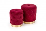 POLLY set of 2 poufs, burgundy