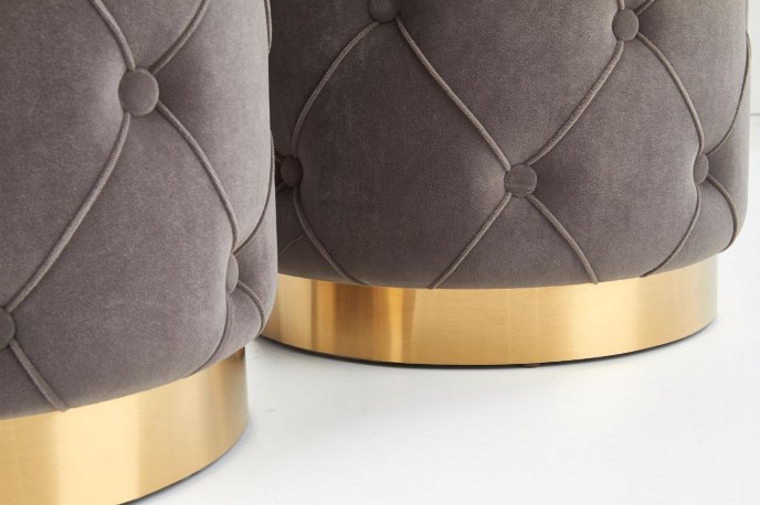 POLLY set of 2 poufs, gray