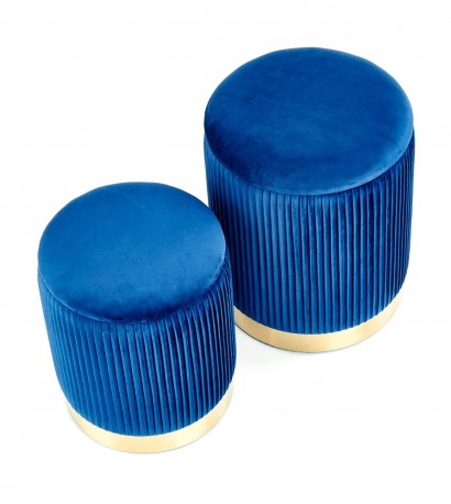 MONTY set of 2 poufs, navy blue