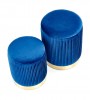 MONTY set of 2 poufs, navy blue