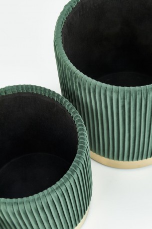 MONTY set of 2 poufs, dark green