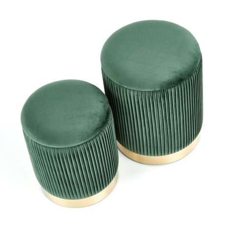 MONTY set of 2 poufs, dark green