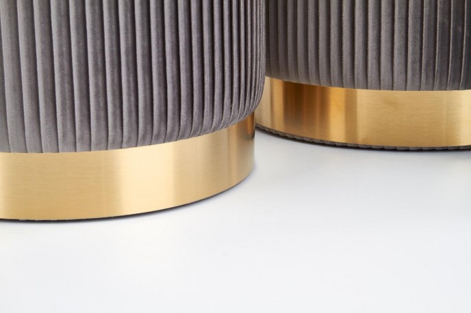 MONTY set of 2 poufs, gray