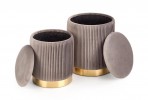 MONTY set of 2 poufs, gray