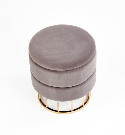 MINTY pouf, gray / gold