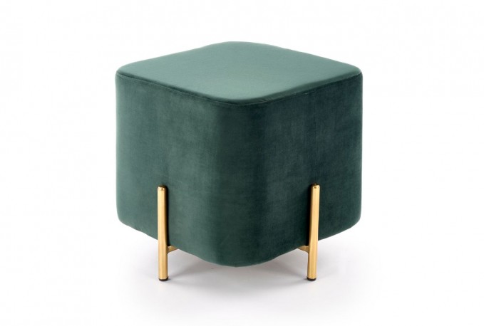 CORNO pouf dark green / gold
