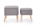PULA set of 2 poufs gray