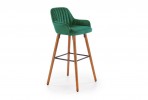 H93 bar stool dark green - walnut