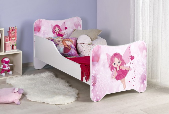 VITTRA - Sagolik barnsäng i vitt och rosa 145x76 cm