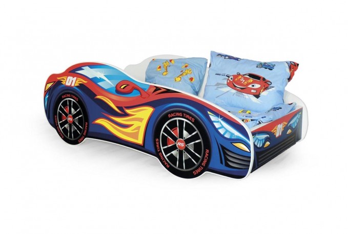 TEMPO - Rolig barnsäng i form av en racerbil 151x75 cm