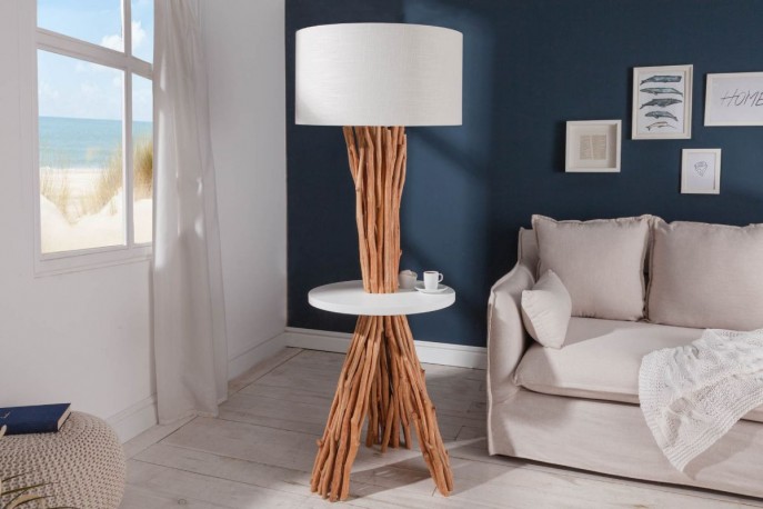 TOP - 153cm golvlampa i drivved