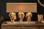Table lamp Sculpture 80cm beige acacia