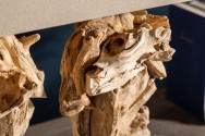 Table lamp Sculpture 80cm beige acacia