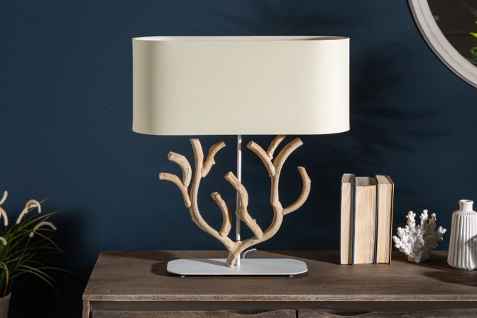 Table lamp coral 58cm beige wood 2