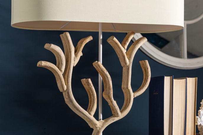 Table lamp coral 58cm beige wood