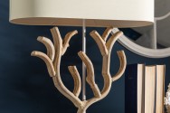 Table lamp coral 58cm beige wood