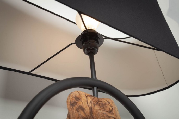 GRUND - Golvlampa 147cm svart akacia 