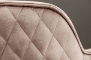 GREVE - Lyxig fåtölj i grå/beige sammet 82 cm