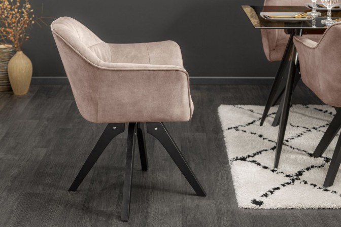 MARYAM - Lyxig stol i champagnefärgad sammet 81 cm 2