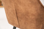 LANDOSA - Lyxig barstol i vintagebrun sammet 102 cm