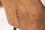 LANDOSA - Lyxig barstol i vintagebrun sammet 102 cm