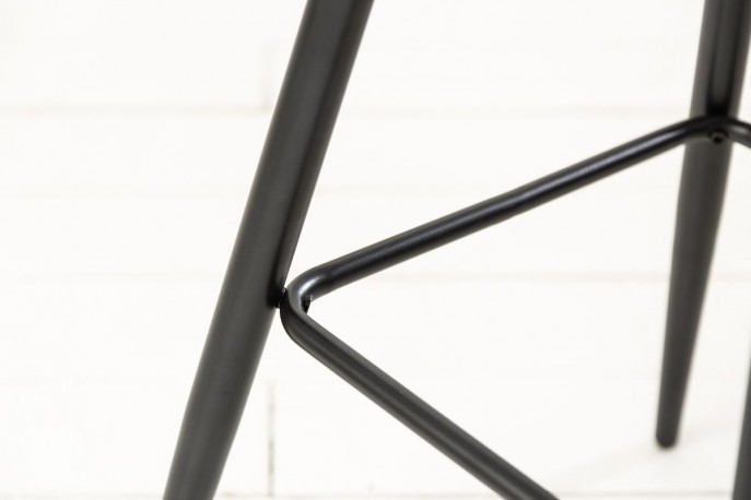 LANDOSA - Lyxig barstol i vintagebrun sammet 102 cm