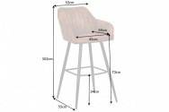 LANDOSA - Lyxig barstol i vintagebrun sammet 102 cm