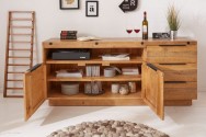 FLINKA - Handgjort sidobord 175cm natur  i massiv tall