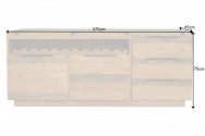FLINKA - Handgjort sidobord 175cm natur  i massiv tall