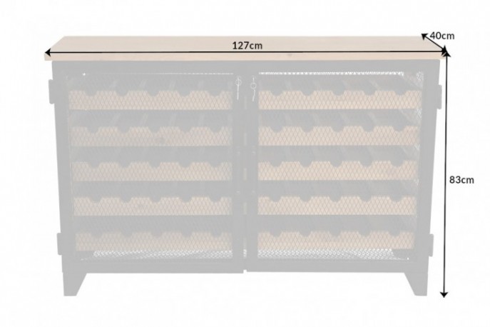 EQUINOX - Handgjort vinställ 127cm massiv tall natur