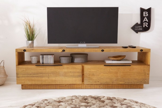 FLINKA - TV-bänk 150cm natur i massiv tal