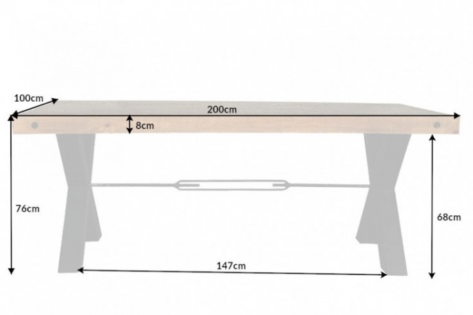 SMITH - Matbord 200cm natur tall