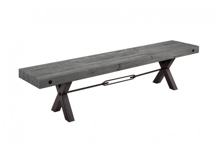 SMITH - Sittbänk 170cm i grå massiv tall