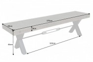 SMITH - Sittbänk 170cm i grå massiv tall
