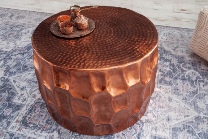 Coffee table Organic Orient 55cm aluminum copper 2