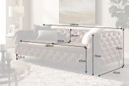 ESPELMA - 240cm modern barock soffa, antikbrunt