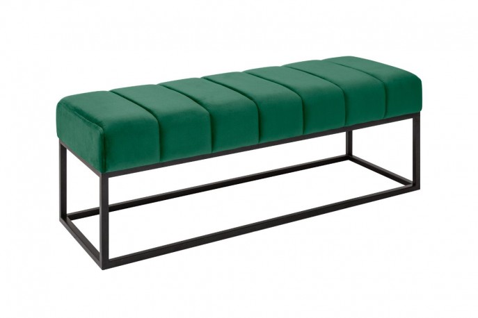 EMMANUEL - 110cm sittbänk I sammet smaragdgrön