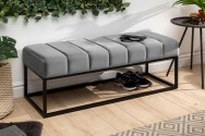 EMMANUEL - 110cm Sittbänk i sammet silvergrå